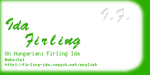 ida firling business card